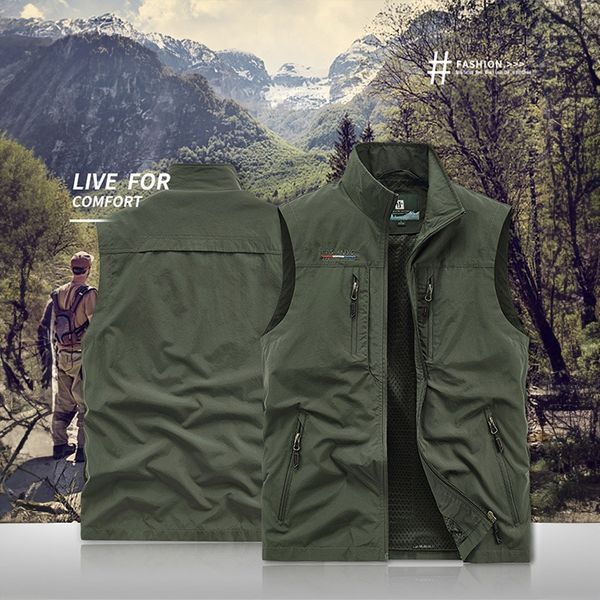 CUTeFiorino Gilet De Randonnée D'été Sans Manches Pour Homme - Gilet De Chasse - Col En V - Multi Poches - Fermeture éclair - Multifonction - Gilet D'entraînement Tactique - Pour L'extérieur CUTeFiorino Gilet De Randonnée D'été Sans Manches Pour Homme - Gilet De Chasse - Col En V - Multi Poches - Fermeture éclair - Multifonction - Gilet D'entraînement Tactique - Pour L'extérieur