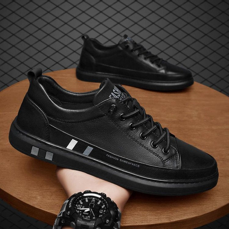 Baskets En Cuir Véritable Pour Homme - Style Oxford Décontracté - Confort Bureau Et Loisirs