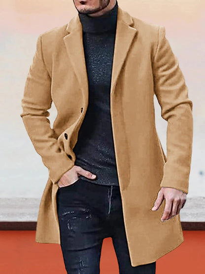 🔥59 % De Réduction🔥Veste de couleur unie à boucle simple pour hommes.