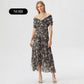 🎁  Vente chaude 58% de réduction 🔥 Robe imprimée à col V hors épaule pour femmes