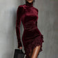 Robe élégante asymétrique à bordure en dentelle pour femme ✈️ Livraison gratuite