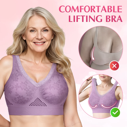 Soutien-gorge sans armatures en dentelle à maintien élevé pour femme