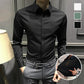 Chemise boutonnée infroissable en coton mercerisé de haute qualité pour homme【Aucun repassage requis】