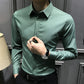 Chemise boutonnée infroissable en coton mercerisé de haute qualité pour homme【Aucun repassage requis】