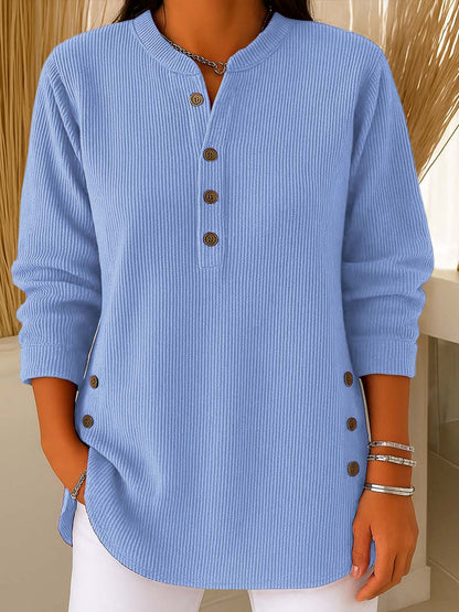 💃Pull décontracté à manches longues et col rond, couleur unie, en maille ample, pour femme.