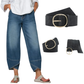 🔥 Hot Sale 🔥Jean décontracté à jambes larges et croisées pour femme, idéal en toutes saisons
