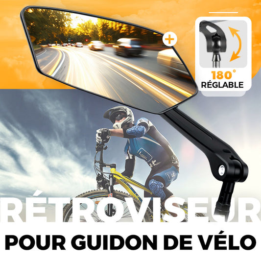 Rétroviseur de vélo rotatif et réglable à 360°【Convient aux vélos, motos, véhicules électriques】