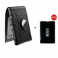 💼🔒Portefeuille fin en aluminium pour homme avec protection RFID – Porte-cartes escamotable avec pince à billets et double fenêtre pour carte d'identité