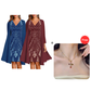 🔥Offre à durée limitée – Ensemble 2 pièces pour femme : robe imprimée à manches longues et cardigan