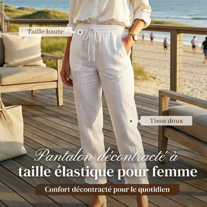 💎 58% DE RÉDUCTION ! 💎 Pantalon Décontracté à Jambe Droite – Coton & Lin Respirant, Taille Élastiquée & 6 Couleurs Disponibles 🌿👖