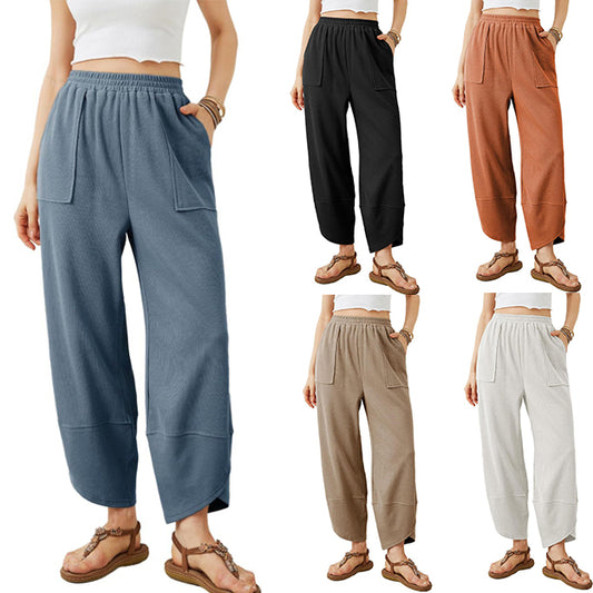 🎉Hot Sale 49% OFF🎉Pantalon décontracté à neuf points pour femme, très élastique et respirant 💕 ample et confortable 💕
