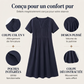 🎁 Vente chaude 58% de réduction 🔥 Robe décontractée pour femme, coupe ample, col en V et taille élastique.