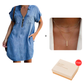 ⌛Offre à durée limitée⏰ - Robe en jean ample à col et fermeture éclair pour femme, avec poches