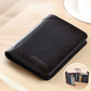 💼🔒Portefeuille à trois volets pour homme en cuir pleine fleur authentique avec protection anti-RFID – 11 emplacements