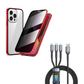 🔥Vente directe d'usine👉Coque magnétique pour iPhone avec verre de confidentialité et métal