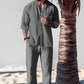 🌿Haute qualité🌿Meilleur confort💧Ensemble deux pièces en coton pour homme : haut et pantalo