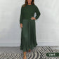 ✨ Élégance Sans Effort | Robe Femme Plissée à Col Rond
