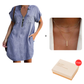⌛Offre à durée limitée⏰ - Robe en jean ample à col et fermeture éclair pour femme, avec poches