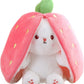 🍓 Promotion Éclair 🍓 Strawberry Bunny se transforme en petit lapin 🎀 Peluche fruitée trop mignonne 🐰