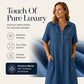 👗 60% OFF NOW! 👖 Robe-chemise midi décontractée en jean avec poches – Jean doux et coupe ample – Poches pratiques, idéales pour un look décontracté au quotidien – Confortable et polyvalente ✨🌸