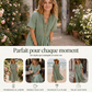 🎁 Vente chaude 58% de réduction 🔥 Robe décontractée pour femme, coupe ample, col en V et taille élastique.