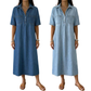👗 60% OFF NOW! 👖 Robe-chemise midi décontractée en jean avec poches – Jean doux et coupe ample – Poches pratiques, idéales pour un look décontracté au quotidien – Confortable et polyvalente ✨🌸