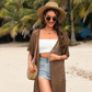 🌸🦋🌼 OFFRE LIMITÉE 55% DE RÉDUCTION! Poncho/Pareo Bohème en Maille Ajourée pour Femme – Ouverture Devant avec Pompons et Franges, Tissu Léger, Idéal pour les Jours Ensoleillés, les Vacances et le Quotidien Chic ✨🎶