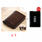 💼🔒Portefeuille à trois volets pour homme en cuir pleine fleur authentique avec protection anti-RFID – 11 emplacements