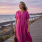 🎁 Vente chaude 58% de réduction 🔥 Robe décontractée pour femme, coupe ample, col en V et taille élastique.