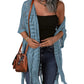 🌸🦋🌼 OFFRE LIMITÉE 55% DE RÉDUCTION! Poncho/Pareo Bohème en Maille Ajourée pour Femme – Ouverture Devant avec Pompons et Franges, Tissu Léger, Idéal pour les Jours Ensoleillés, les Vacances et le Quotidien Chic ✨🎶