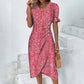🌷49% DE RÉDUCTION🌷Robe imprimée florale à col en V pour femme