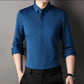 Chemise boutonnée infroissable en coton mercerisé de haute qualité pour homme【Aucun repassage requis】