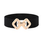 【Vente directe d'usine】Ceinture en cuir élastique vintage à boucle dorée pour femme