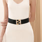 【Vente directe d'usine】Ceinture en cuir élastique vintage à boucle dorée pour femme