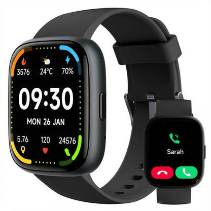 ✈️Livraison gratuite✈️Montre connectée pour femmes et hommes, tracker d'activité physique avec fonction d'appel, montre de fitness avec suivi du sommeil/100 sports/podomètre étanche IP68