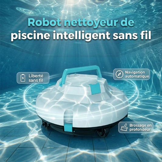 🤖70 % DE RÉDUCTION🌊 Robot nettoyeur de piscine | Sans fil · Puissance d'aspiration élevée · Navigation intelligente · Démarrage d'une simple pression · Panier filtrant facile à retirer