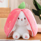 🍓 Promotion Éclair 🍓 Strawberry Bunny se transforme en petit lapin 🎀 Peluche fruitée trop mignonne 🐰