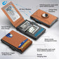 💼🔒Portefeuille fin en aluminium pour homme avec protection RFID – Porte-cartes escamotable avec pince à billets et double fenêtre pour carte d'identité