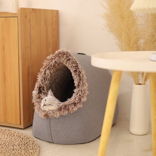 💥Vente chaude 🐶🐱Lit grotte confortable et chaud pour animaux de compagnie