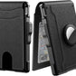💼🔒Portefeuille fin en aluminium pour homme avec protection RFID – Porte-cartes escamotable avec pince à billets et double fenêtre pour carte d'identité