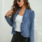 🧥 60% DE RÉDUCTION! ✨ Veste Jean Femme – Volants, Ouverture, Léger, Décontracté ✨