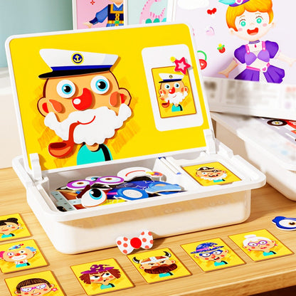 ⏳ 58% DE RÉDUCTION ! 🔥 Boîte à puzzle magnétique pour enfants avec jeu et planche à dessi