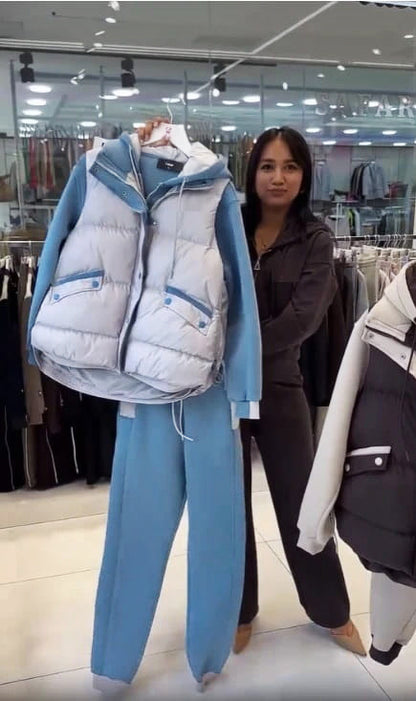🔥Stock limité disponible 56% de réduction🔥Nouveau costume trois pièces décontracté de sport (gilet + sweat-shirt + pantalon)