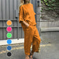 💞Vente chaude🔥Costume décontracté en coton et lin de couleur unie pour femme 【Achetez-en 2, livraison gratuite】