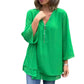 🔥New Arrival Hot Sale 🔥Tops doux à col en V double couche avec fermeture à glissière et manches 3/4