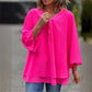 🔥New Arrival Hot Sale 🔥Tops doux à col en V double couche avec fermeture à glissière et manches 3/4