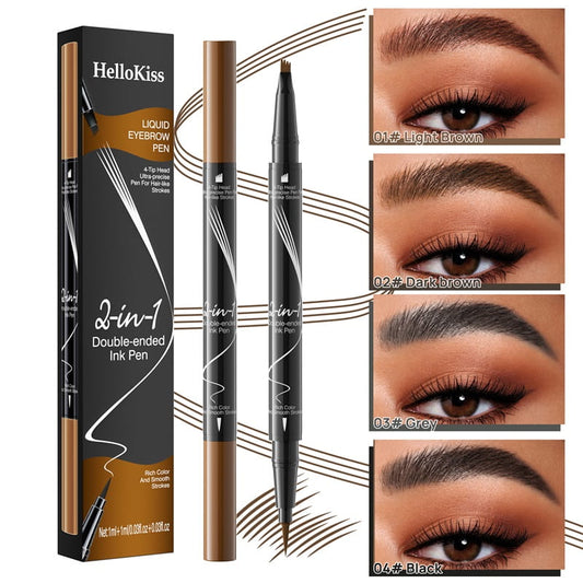 (🔥 Achetez-en 1, obtenez-en 1 gratuit) Crayon à sourcils naturel 2 en 1, imperméable et longue durée, à 4 extrémités