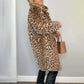 💕HOT SALE 💕Veste mi-longue à imprimé léopard pour femmes