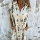 💞52% de réduction💞Classic robe en coton lin imprimé