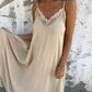 🩷New Arrival Hot Sale 🔥Elégante robe maxi décolleté V à bretelles spaghetti et dentelle pour femme